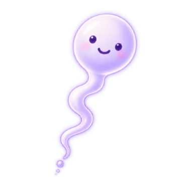 Le petit nageur, souriant, en route vers l'ovule